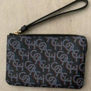 Coach Black and Blue Wristlet Clutch